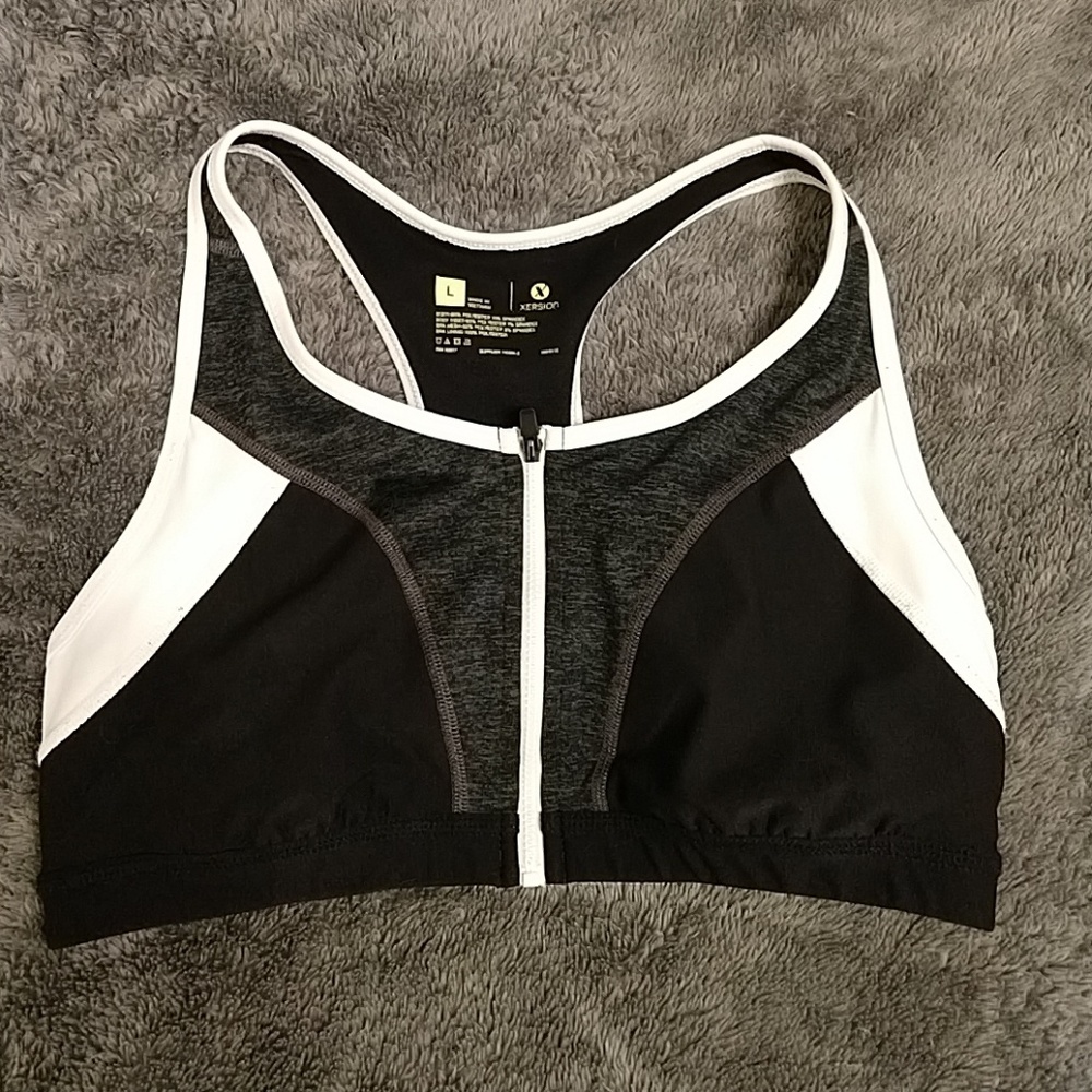 Xersion Zip Closure Sports Bra Size Large
